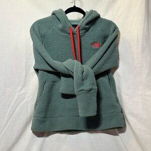 The North Face Pullover Hoodie Soft Green With Orange Accents Medium NWOT